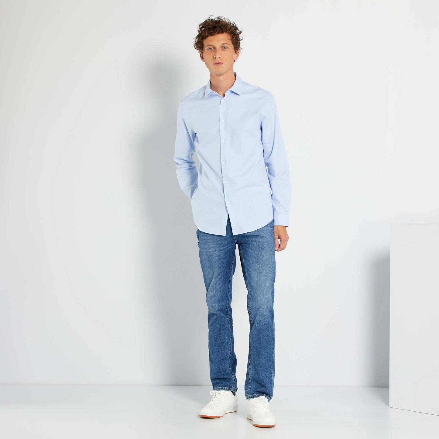 Chemise en oxford bleu ciel