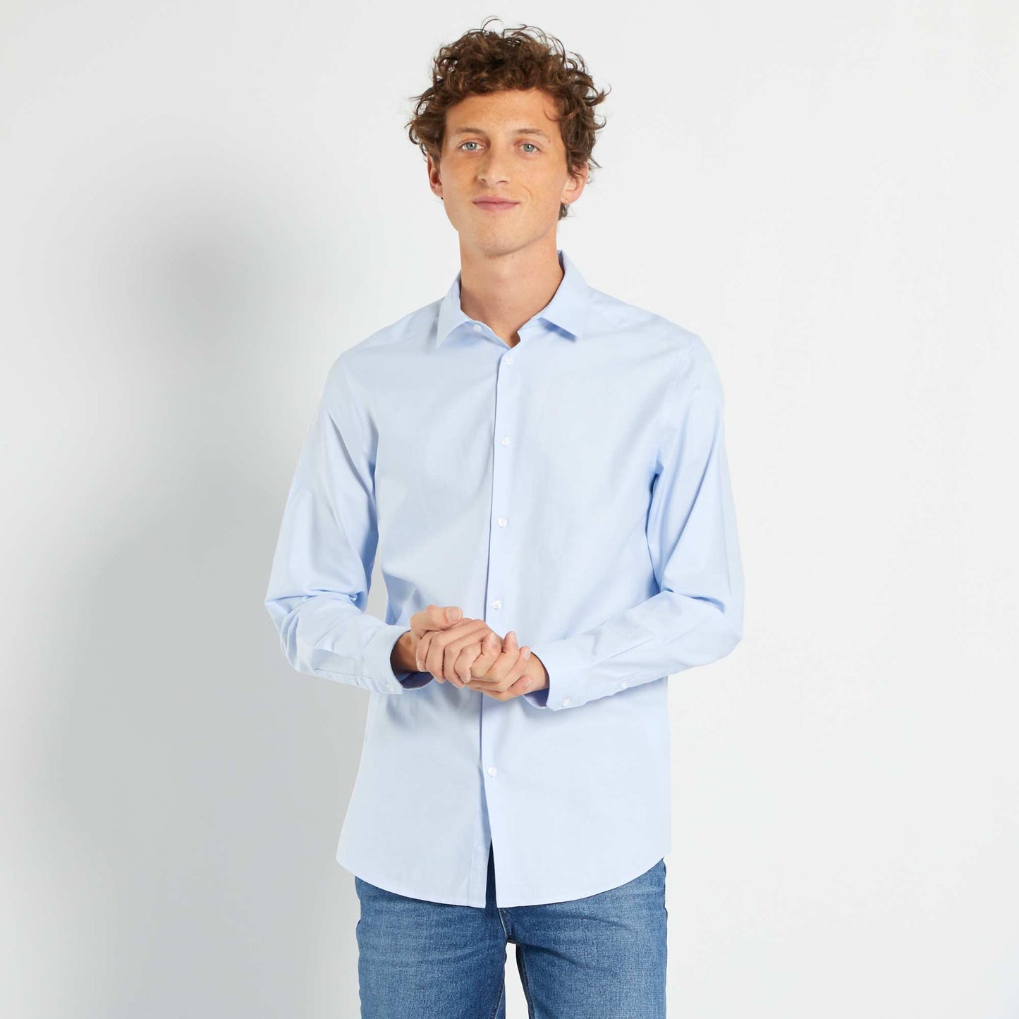 Chemise en oxford bleu ciel