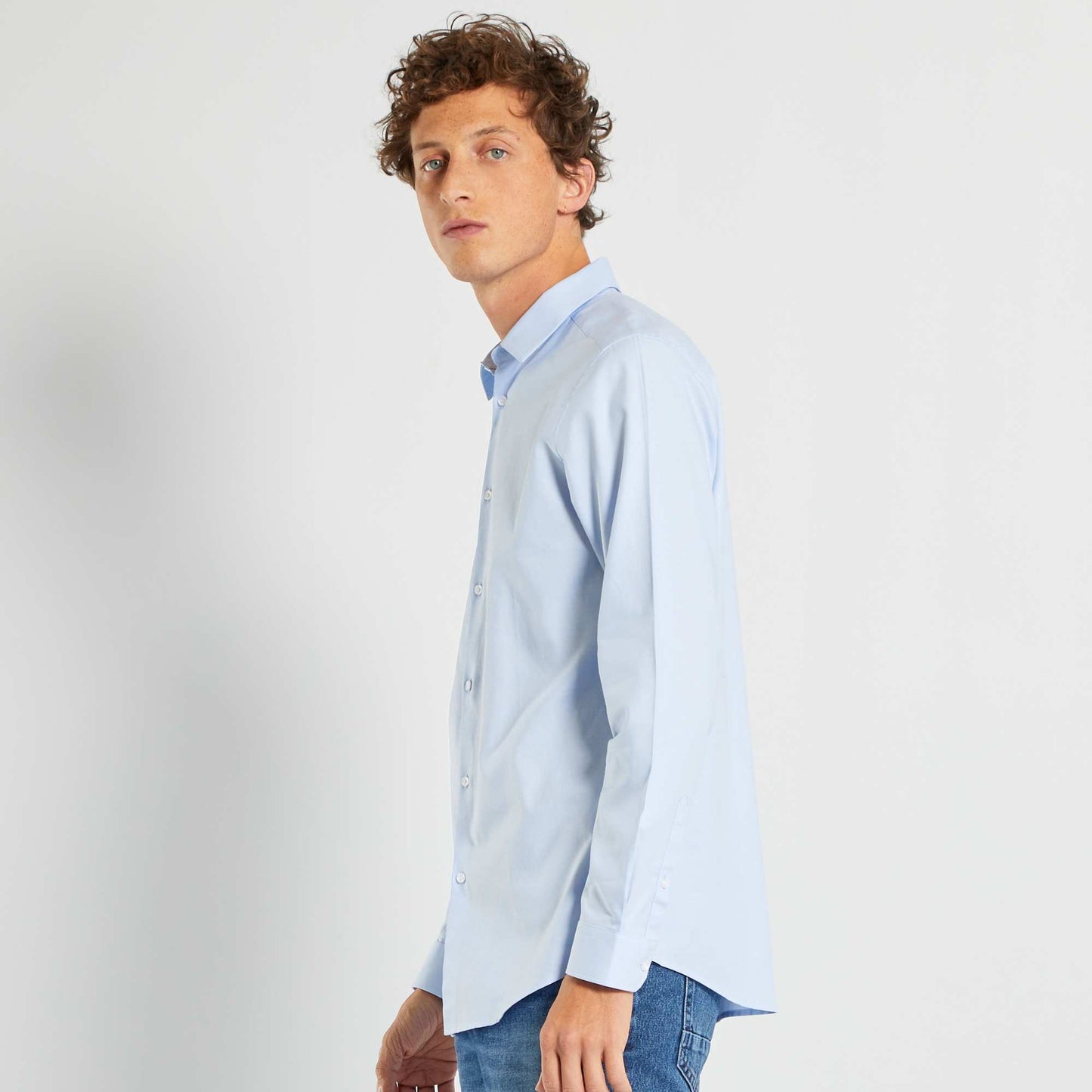 Chemise en oxford bleu ciel