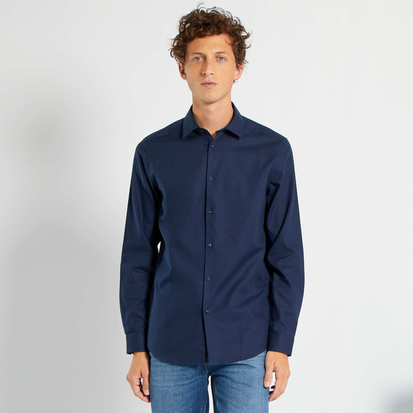 Chemise en oxford bleu noir