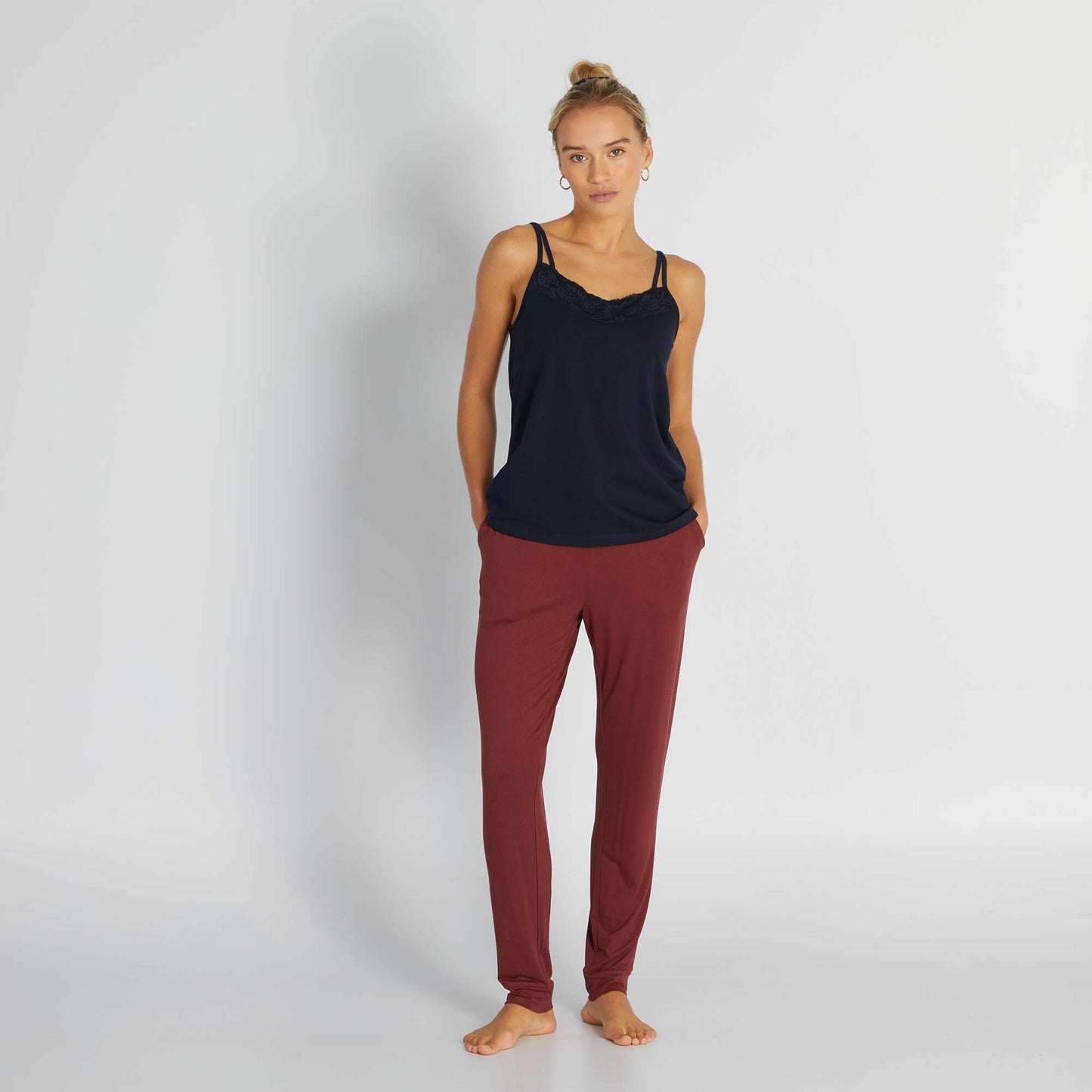 Pantalon de nuit fluide Rouge