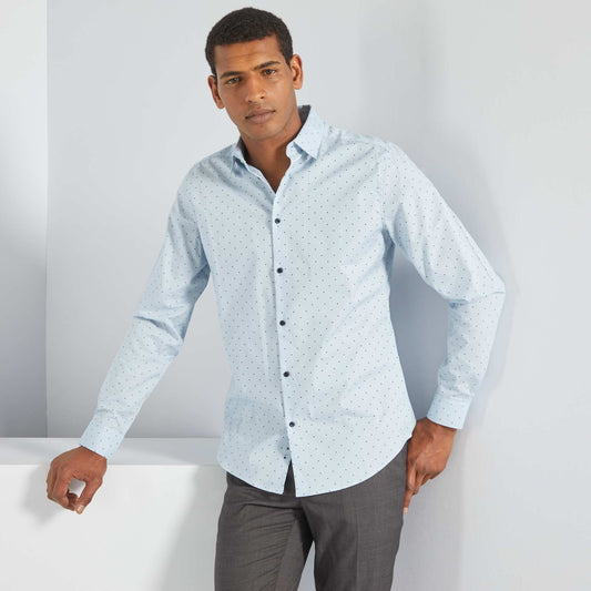 Chemise slim motifs Bleu