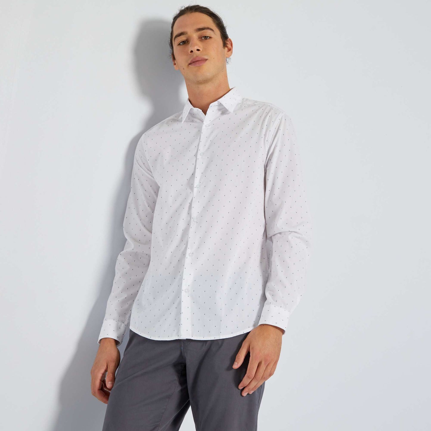 Chemise fantaisie 'sans repassage' Blanc