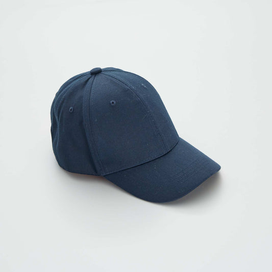 Casquette en toile unie bleu foncé