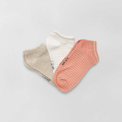 Lot de 3 paires de chaussettes fantaisies beige/orange/blanc