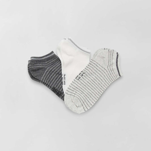 Lot de 3 paires de chaussettes fantaisies gris