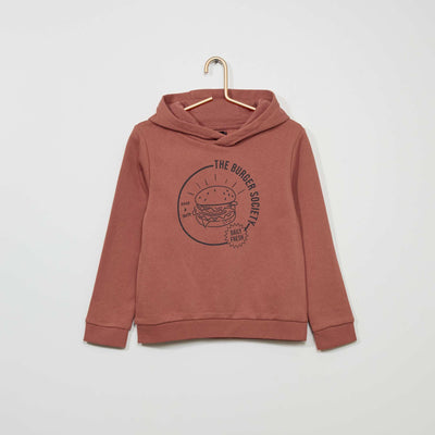 Sweat capuche en molleton rouge