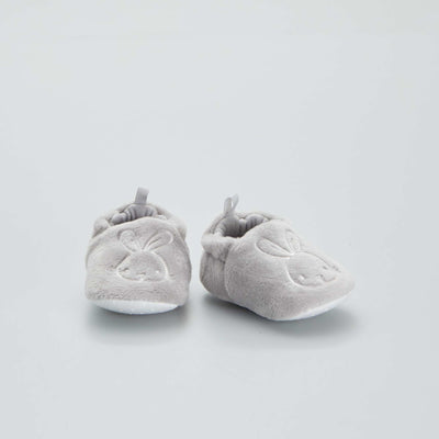 Chaussons b b brod - lapin gris