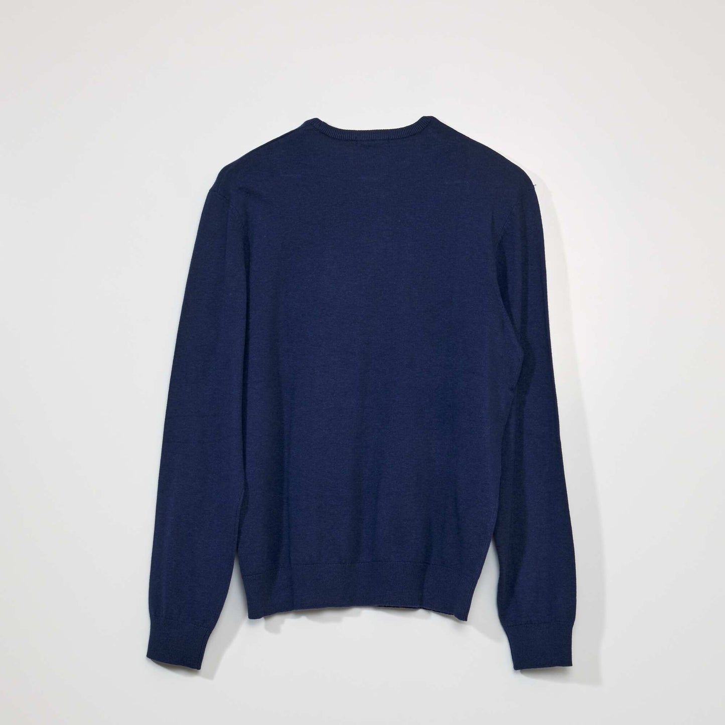 Pull uni col rond Bleu