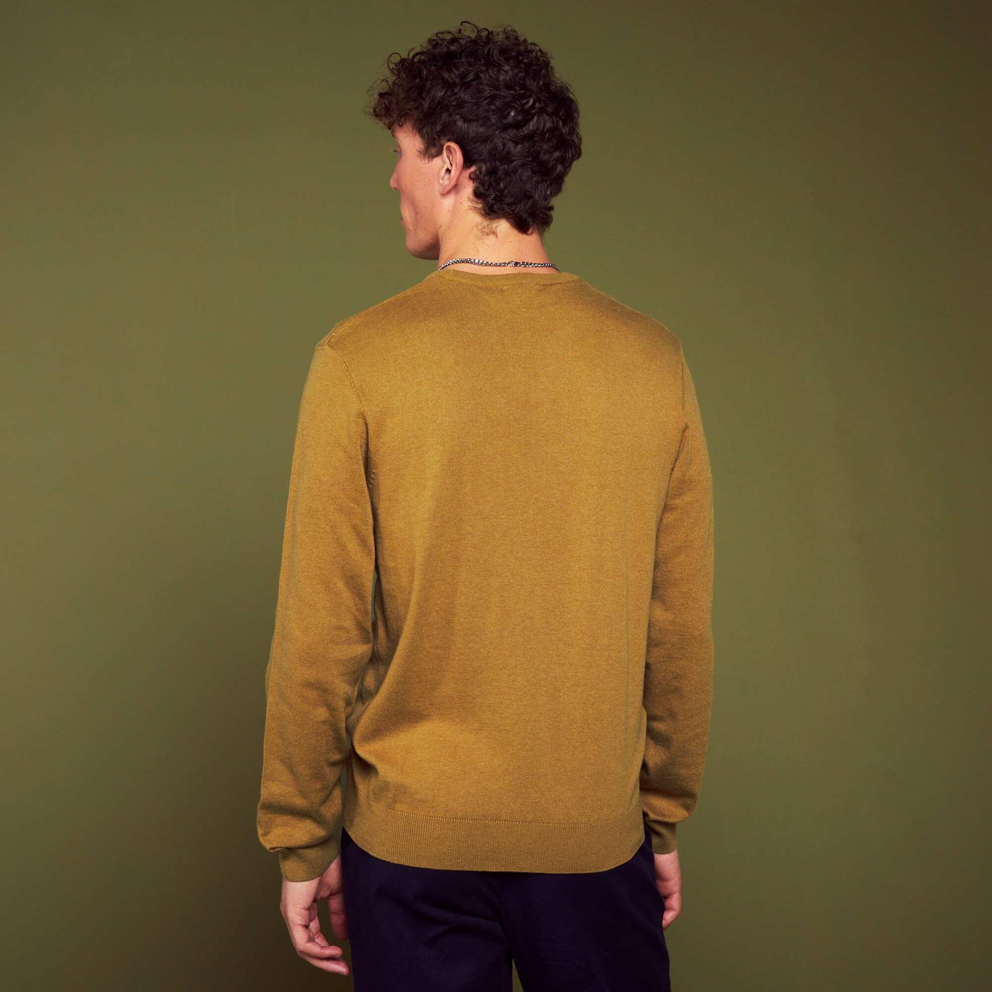 Pull uni col rond JAUNE CHIN