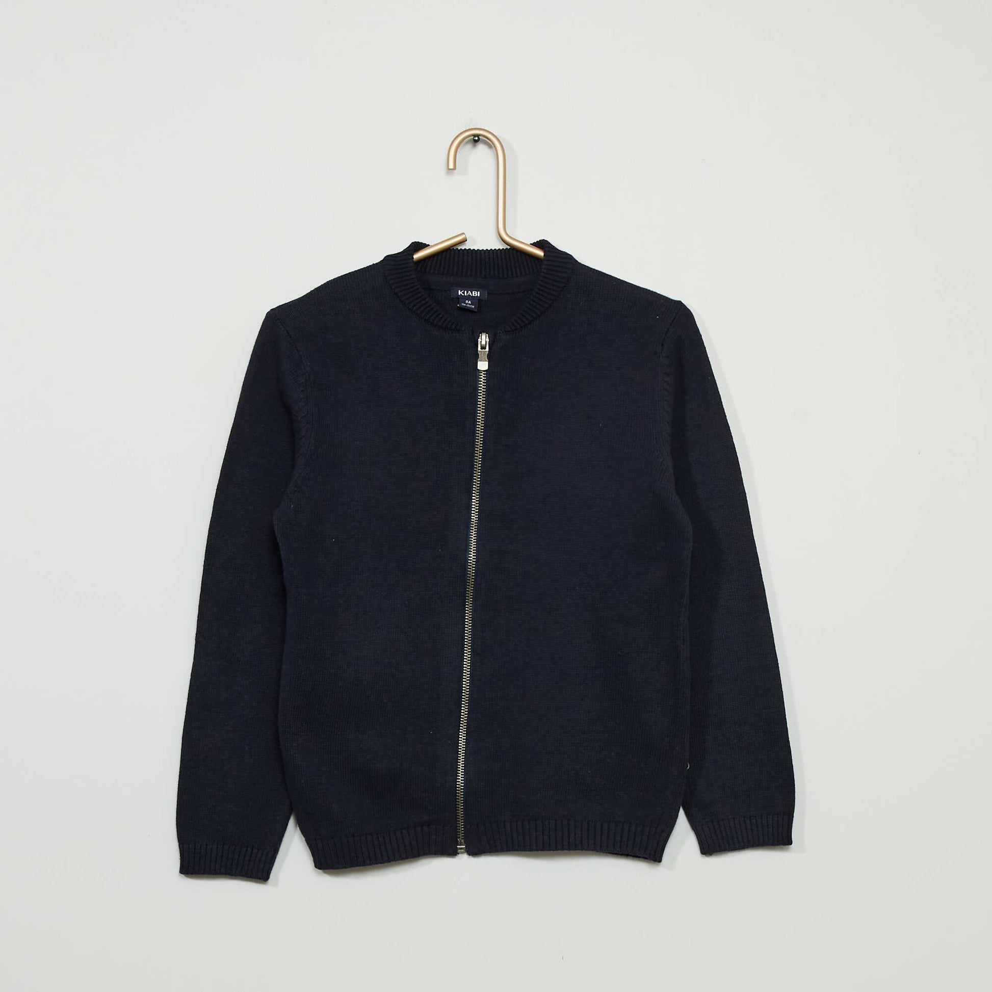 Gilet zipp en maille bleu marine
