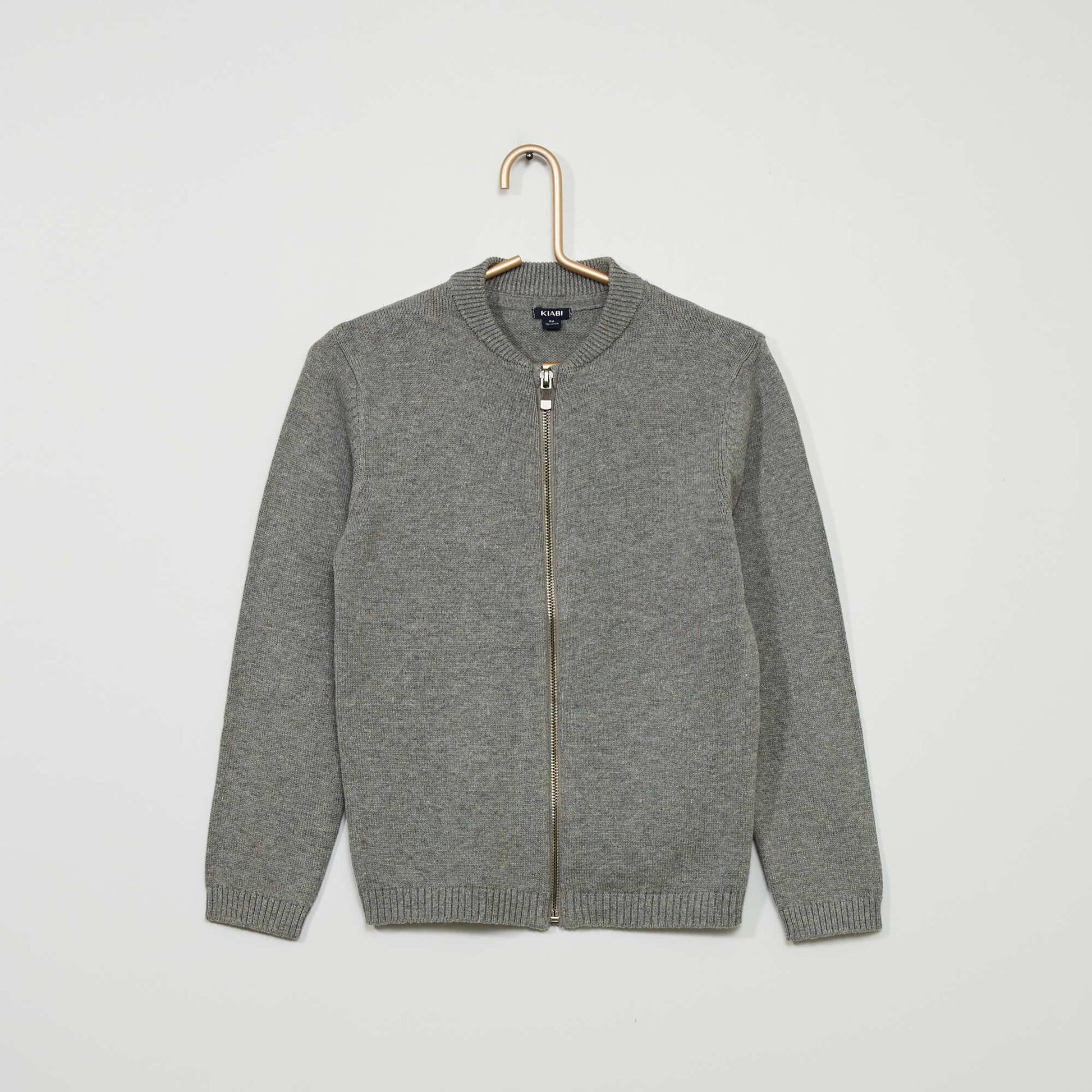 Gilet zipp en maille Gris