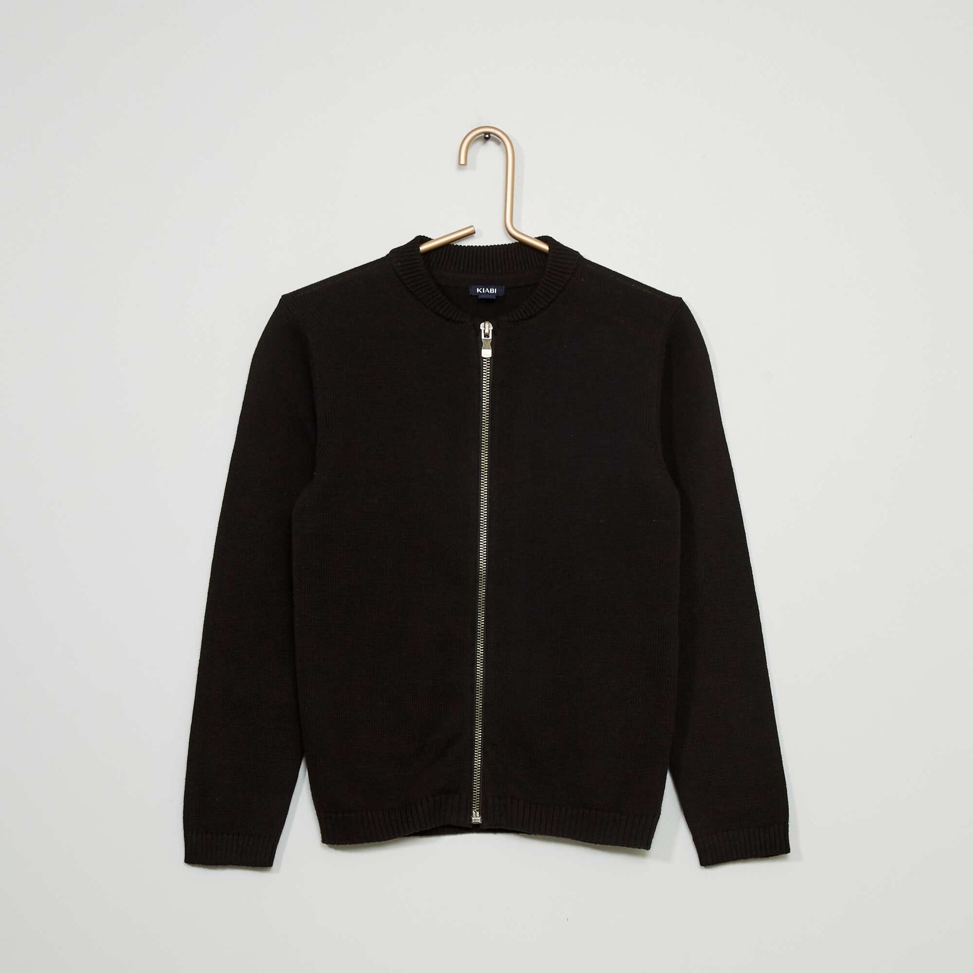 Gilet zipp en maille noir