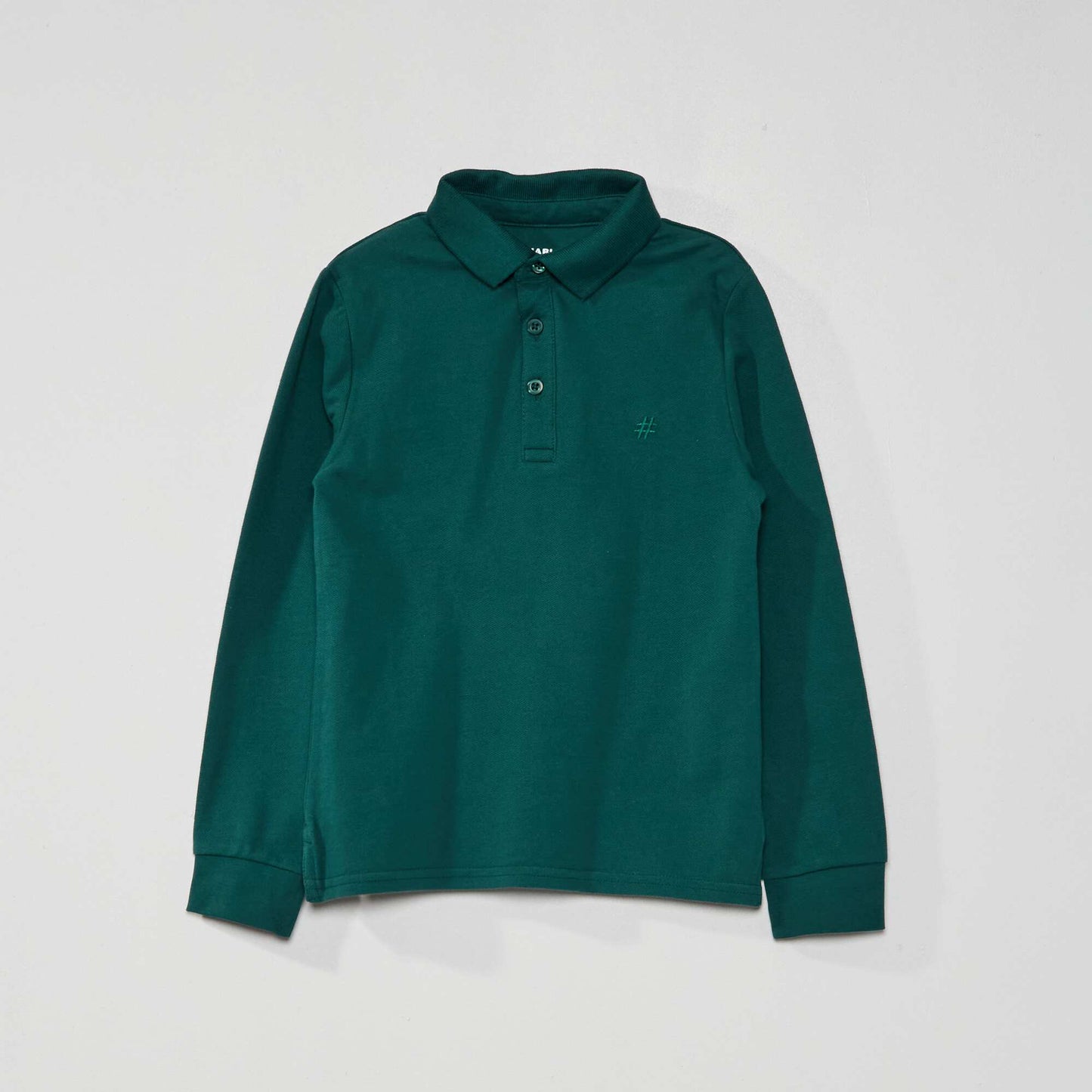 Polo en piqu de coton vert gris