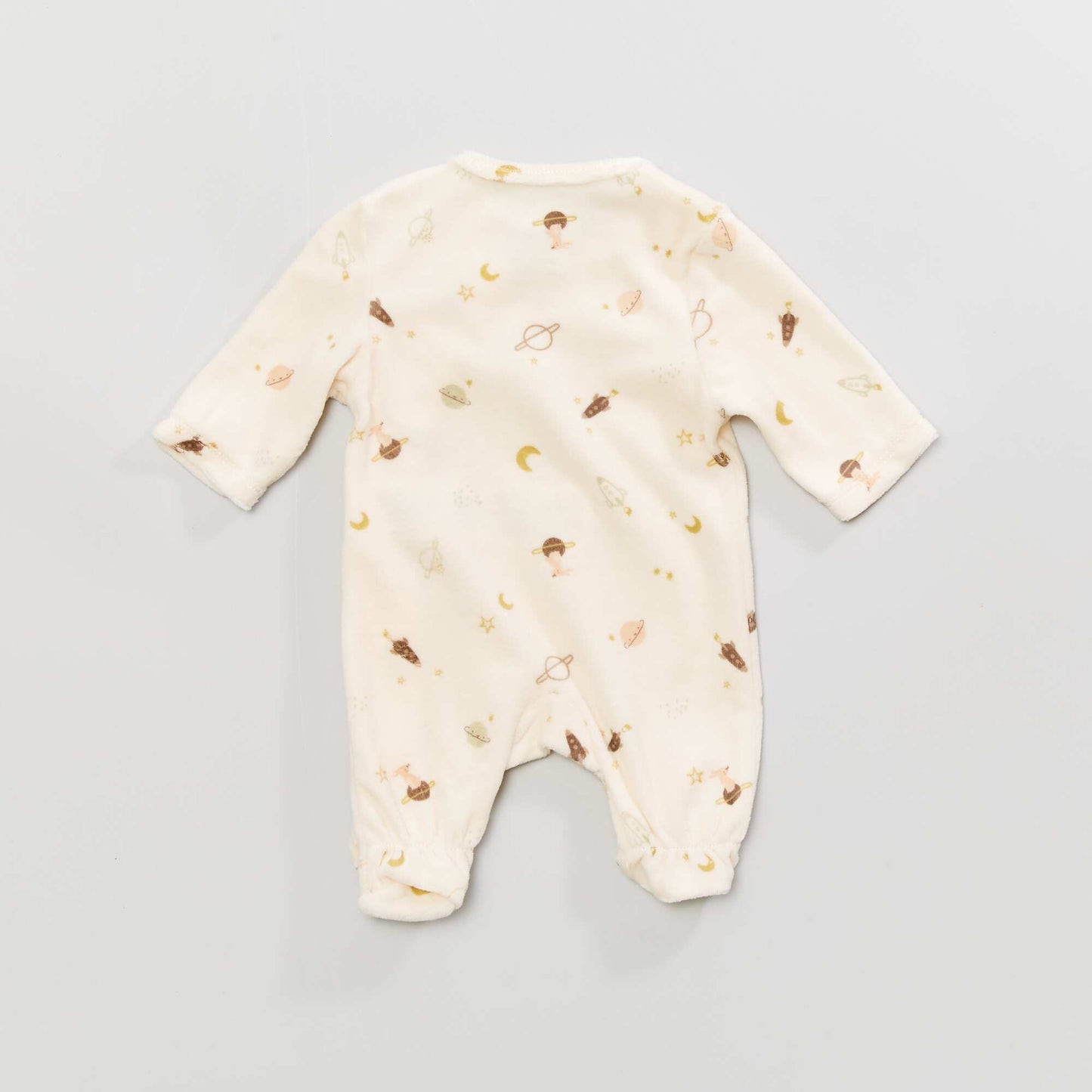 Pyjama en velours imprim 'espace' Blanc/Jaune