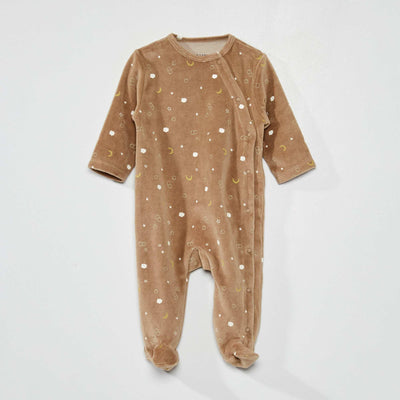 Pyjama en velours imprim 'espace' Marron