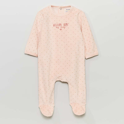 Pyjama en velours Rose 'pois'