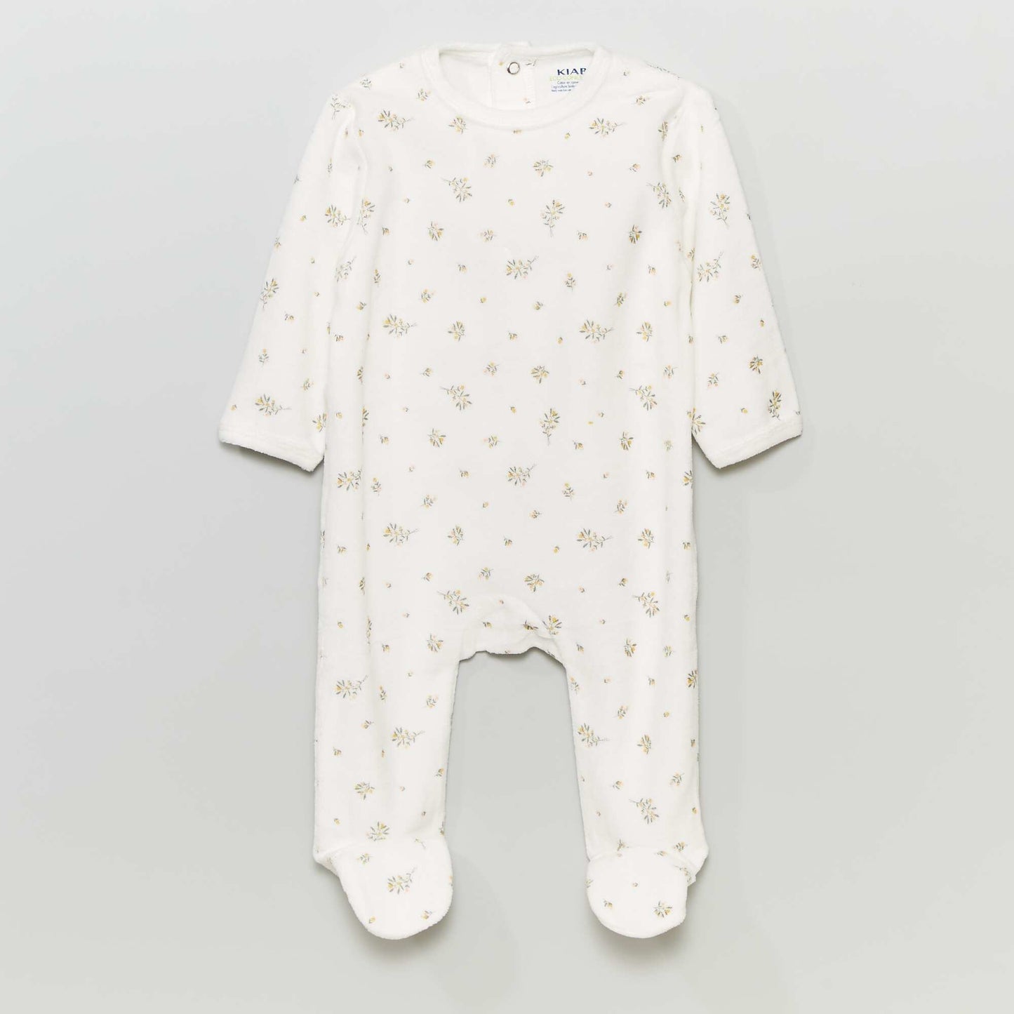Pyjama en velours Blanc 'fleurs'