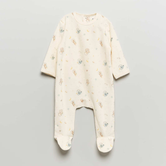 Pyjama en velours Blanc 'espace'