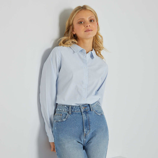 Chemise fitt e col italien Bleu ray