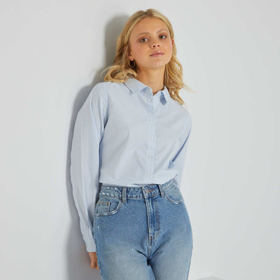 Chemise fitt e col italien Bleu ray