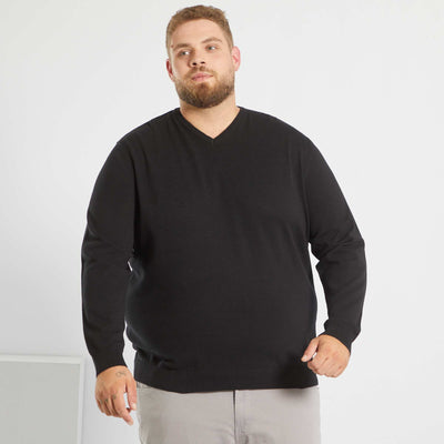 Pull en maille jersey fine jauge noir
