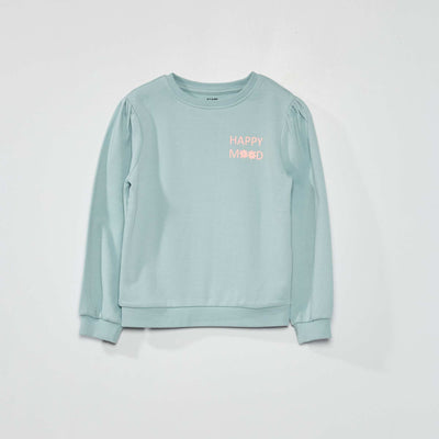 Sweat col rond molletonn Bleu