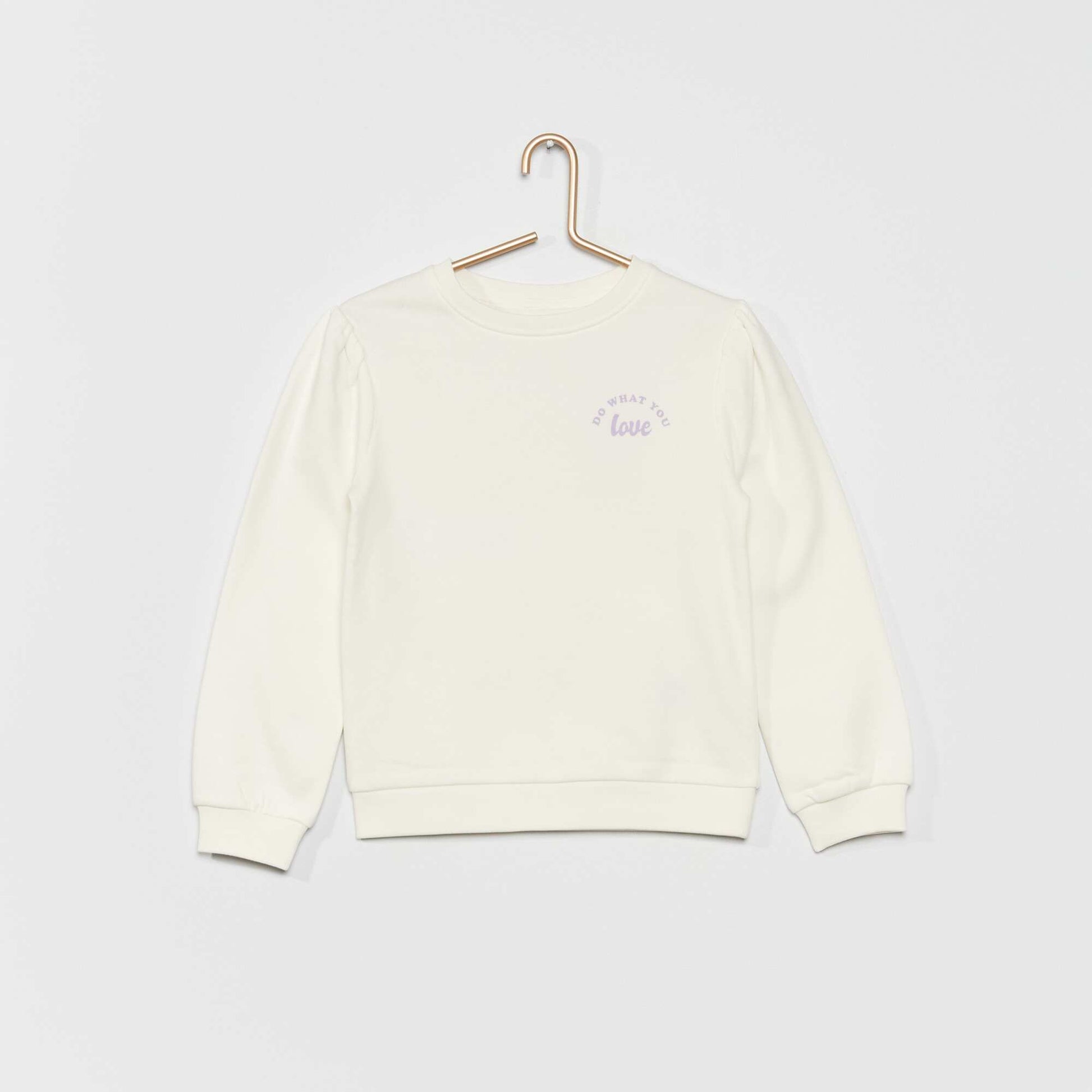 Sweat col rond molletonn Blanc