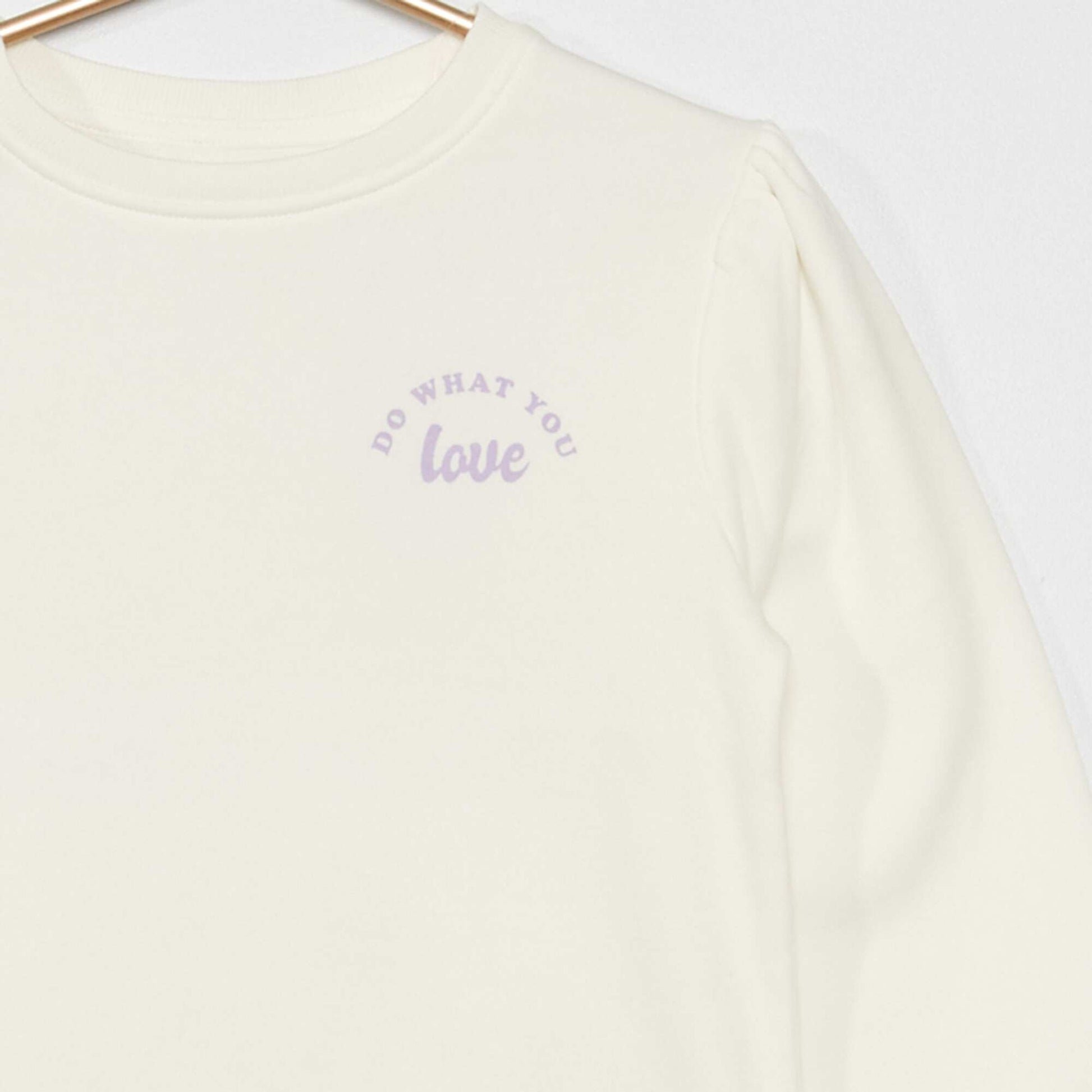 Sweat col rond molletonn Blanc