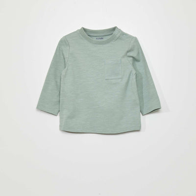 T-shirt à col rond avec poche Vert