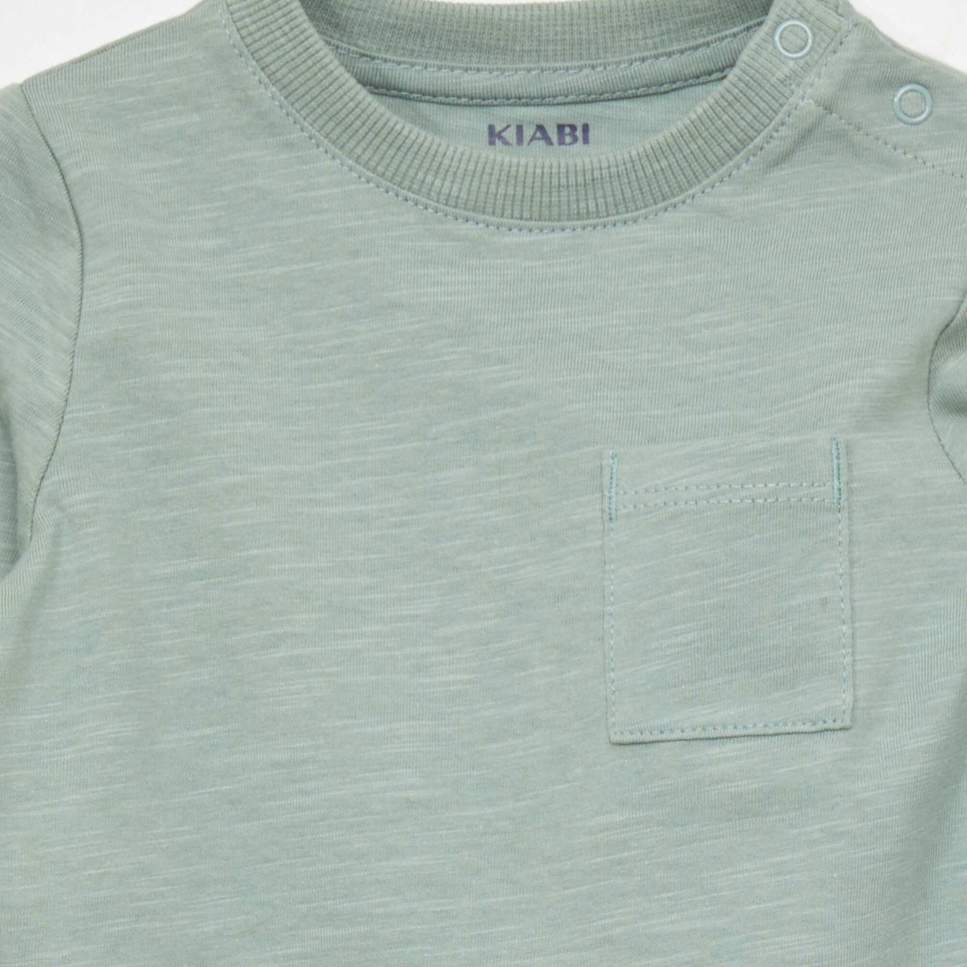 T-shirt à col rond avec poche Vert