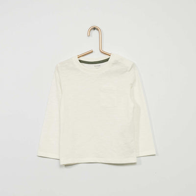 T-shirt col rond avec poche blanc
