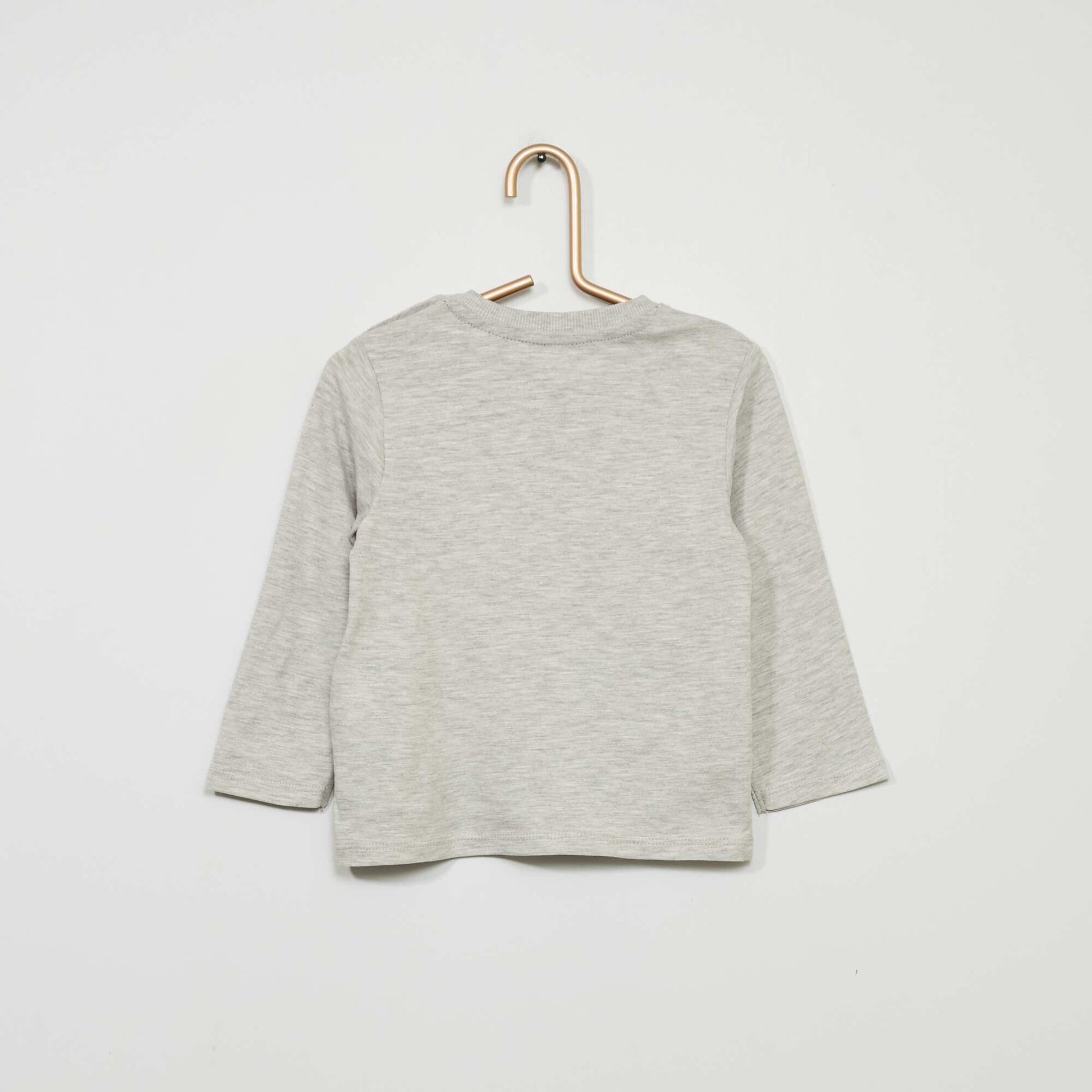 T-shirt col rond avec poche Gris