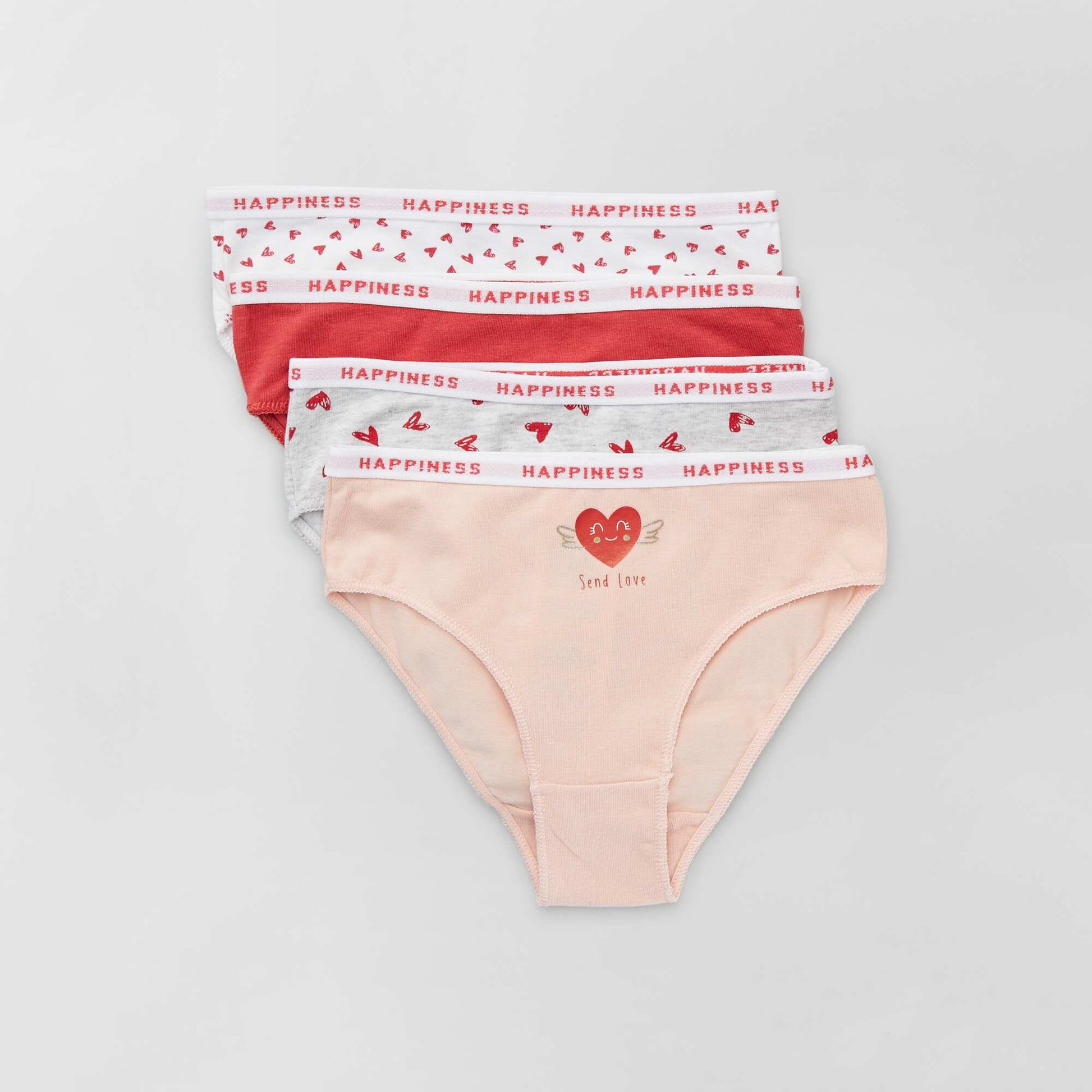 Lot 4 culottes en coton Blanc/rouge