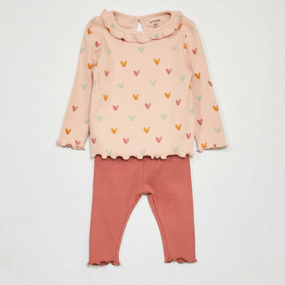 Ensemble t-shirt + legging Vieux rose