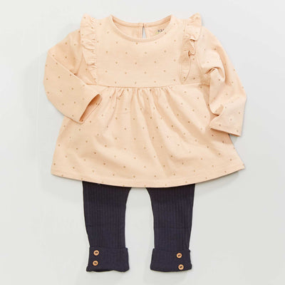 Ensemble t-shirt en jersey + legging - 2 pi ces BEIGE