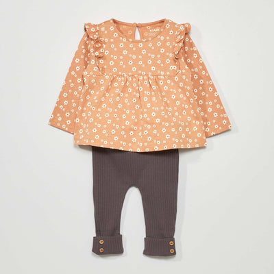 Ensemble t-shirt en jersey + legging - 2 pi ces Rose