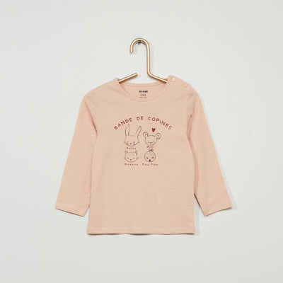 T-shirt col rond Rose