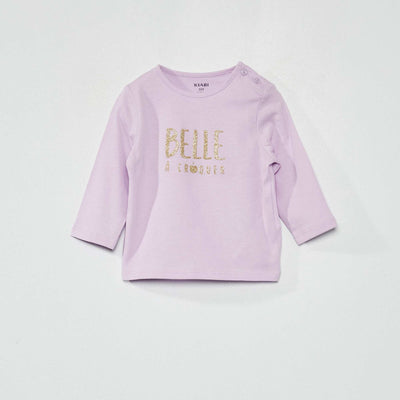 T-Shirt manches longues imprim Violet