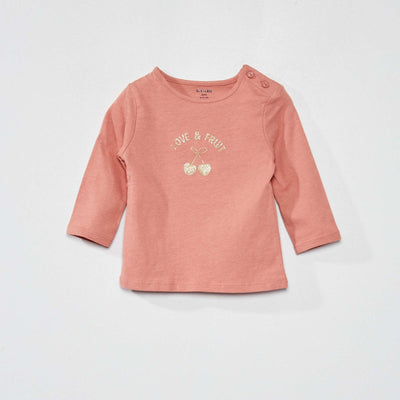 T-Shirt manches longues imprim Rose