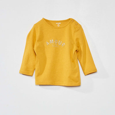 T-Shirt manches longues imprim Jaune