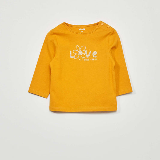 T-Shirt manches longues imprimé GOLD LOVE