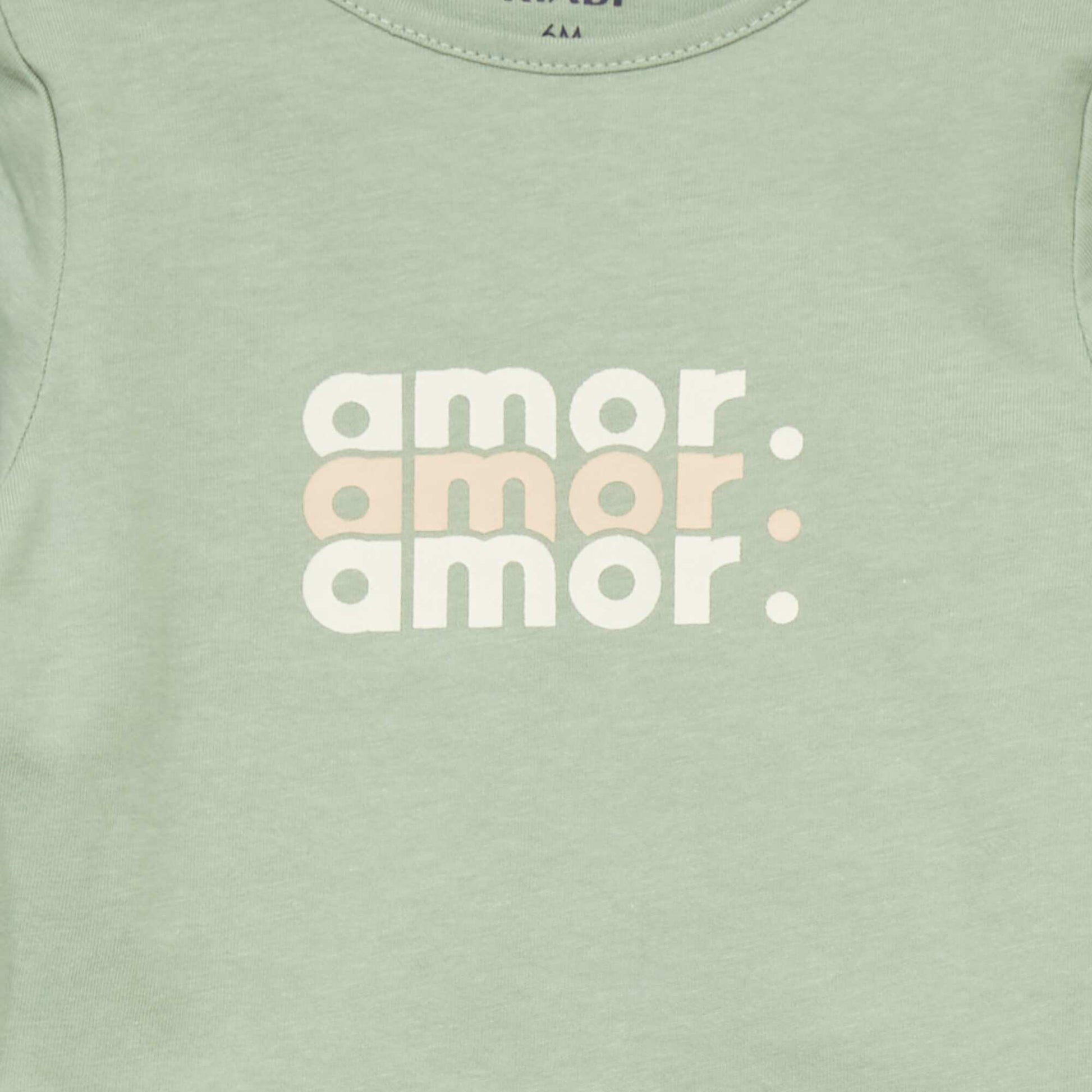 T-shirt manches longues imprim Vert