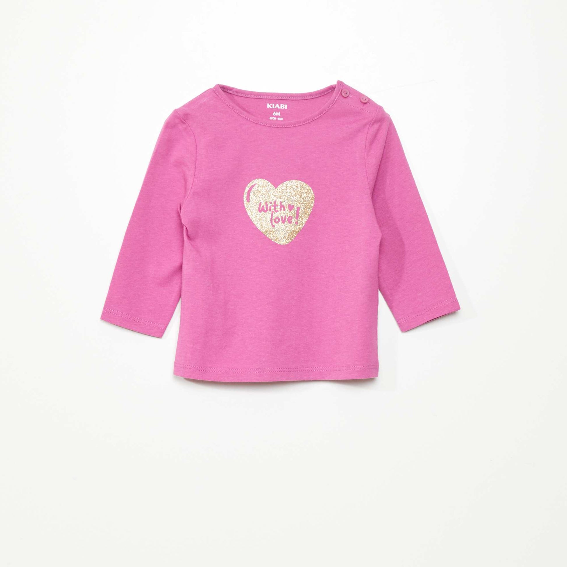 T-shirt manches longues imprim Mauve