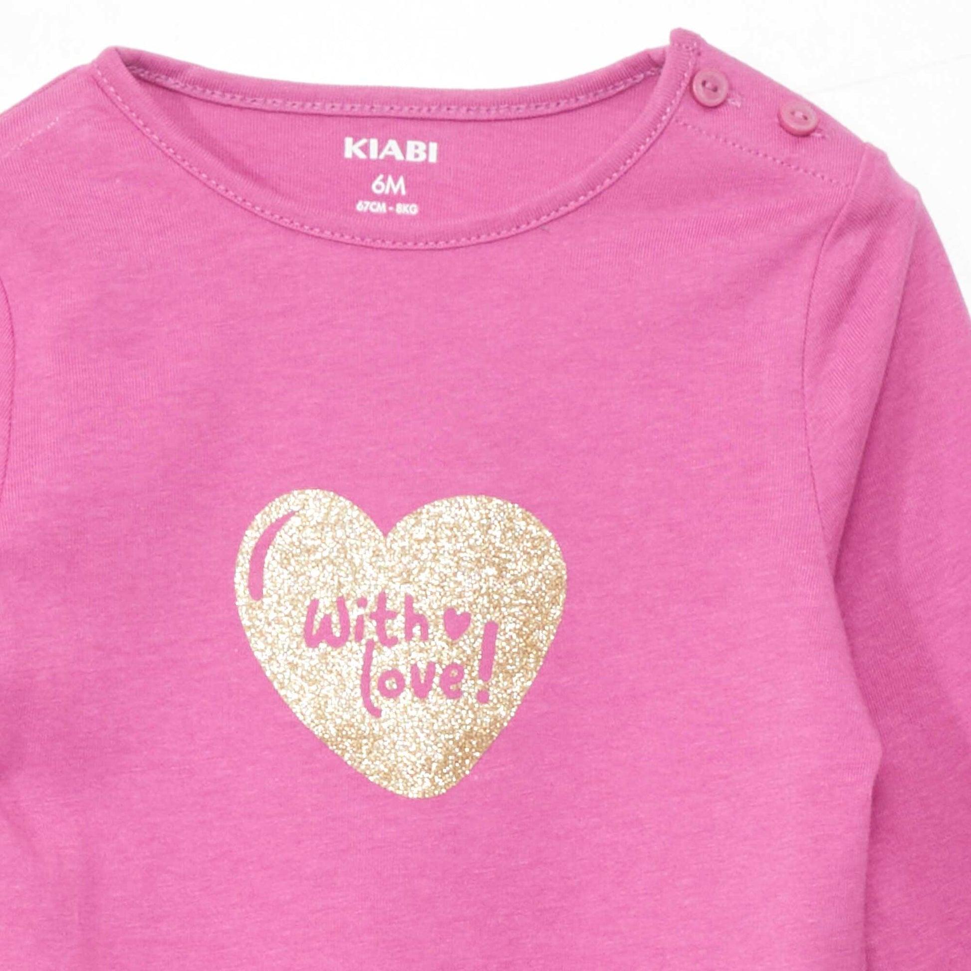 T-shirt manches longues imprim Mauve