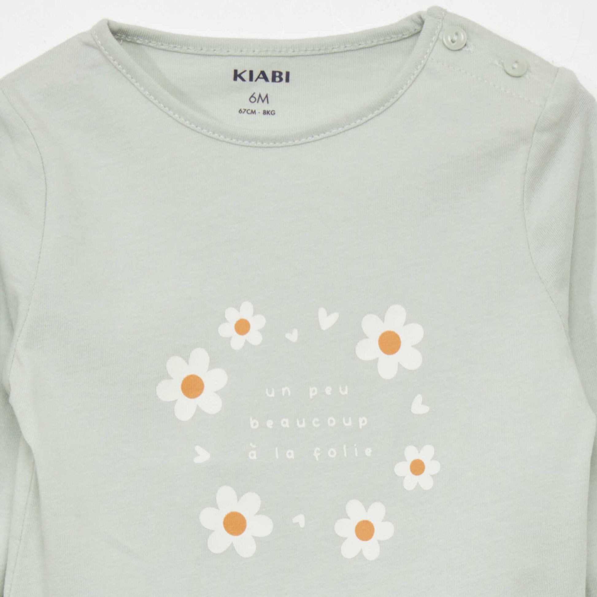 T-shirt manches longues imprimé Vert d'eau