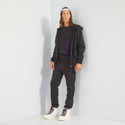 Pantalon de jogging en piqu de coton noir