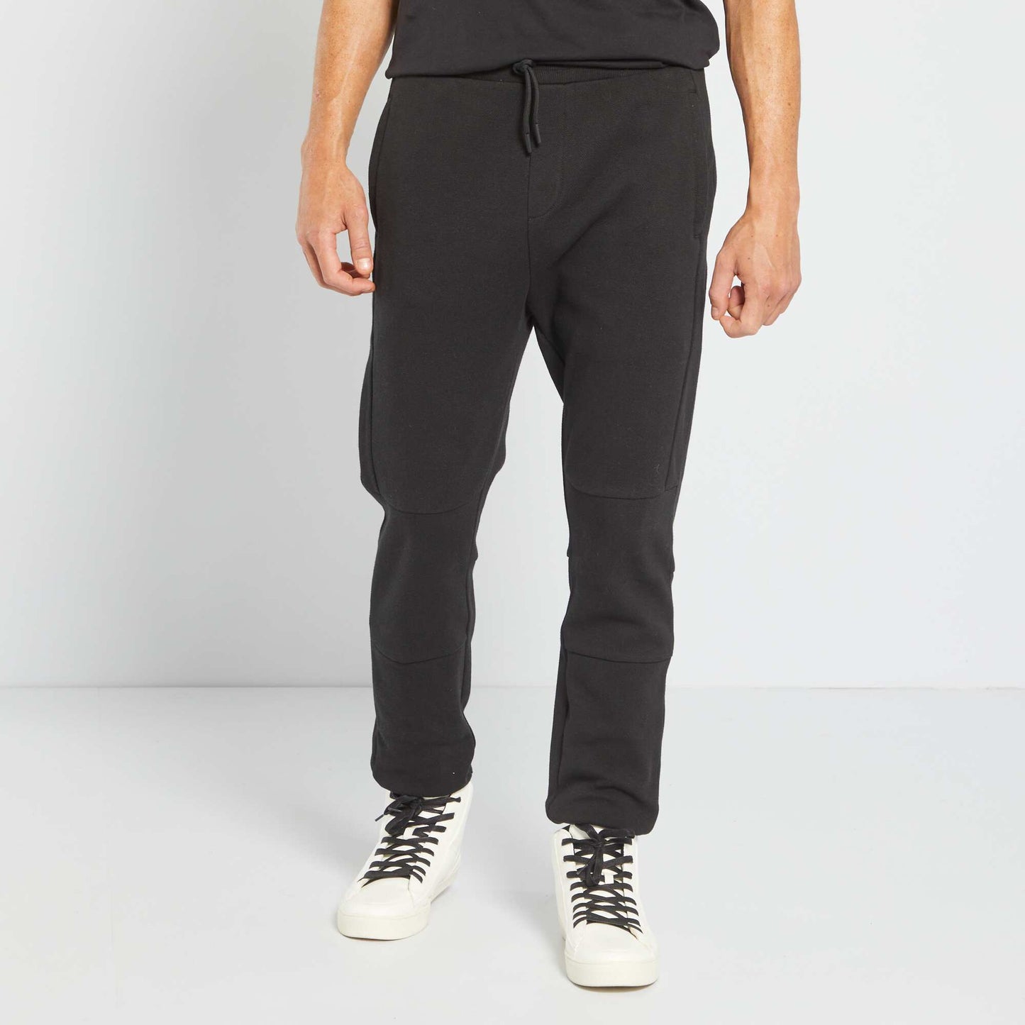 Pantalon de jogging en piqué de coton noir