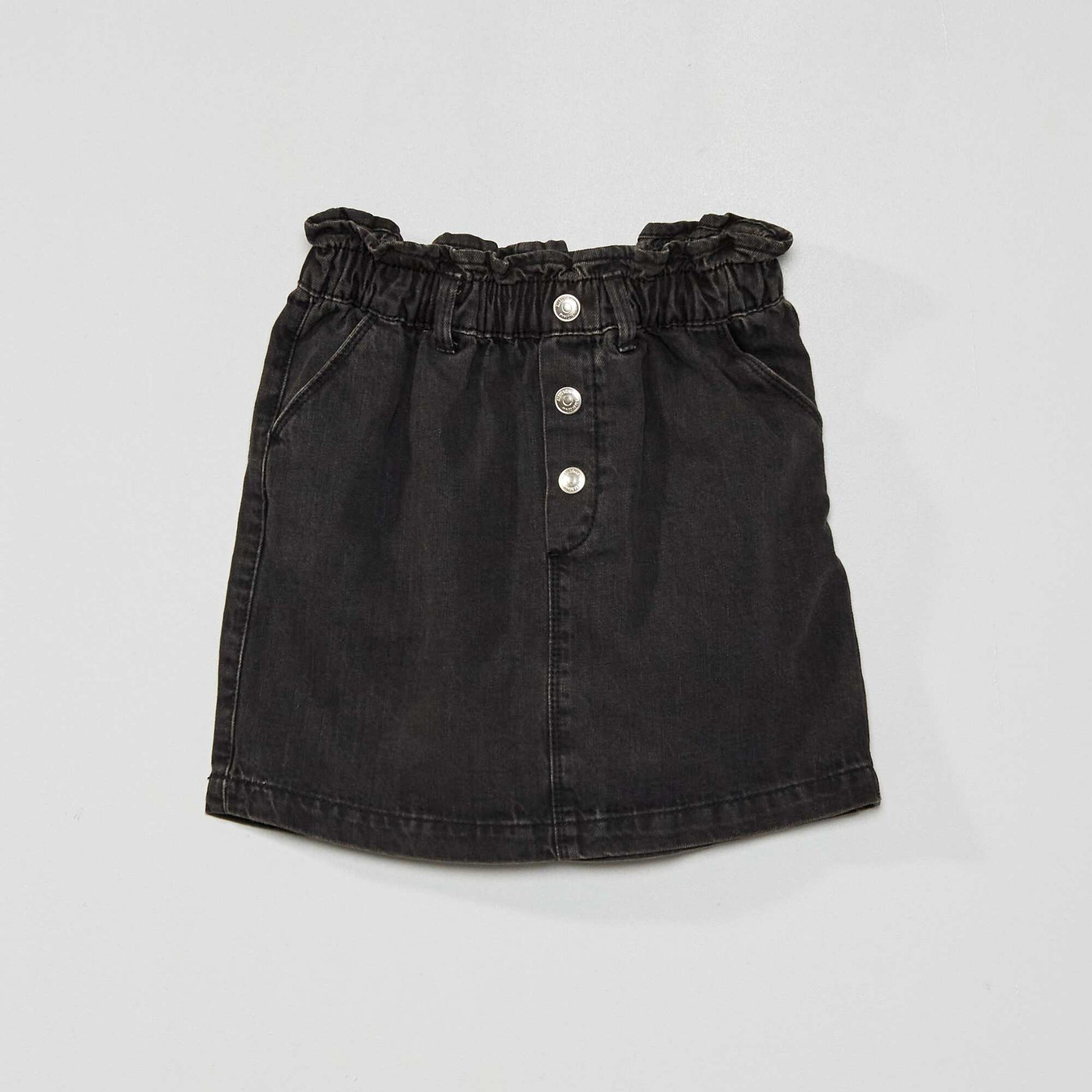 Jupe paper bag en denim Noir
