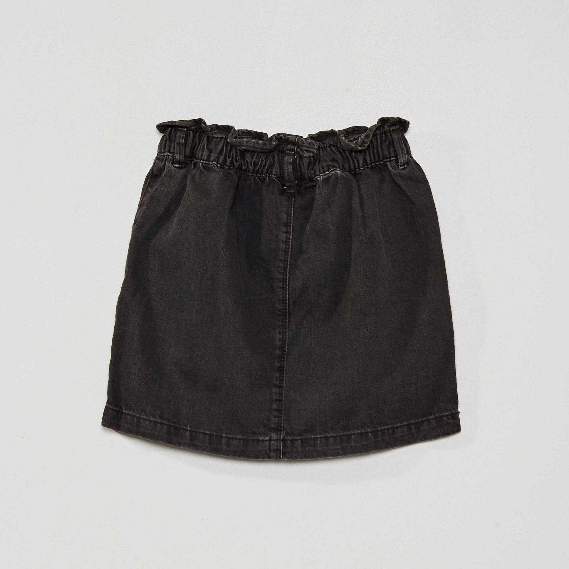 Jupe paper bag en denim Noir